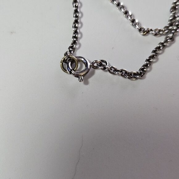 Mark Poulin Sterling Silver Colorful Cat Pendant Necklace - Picture 6 of 12